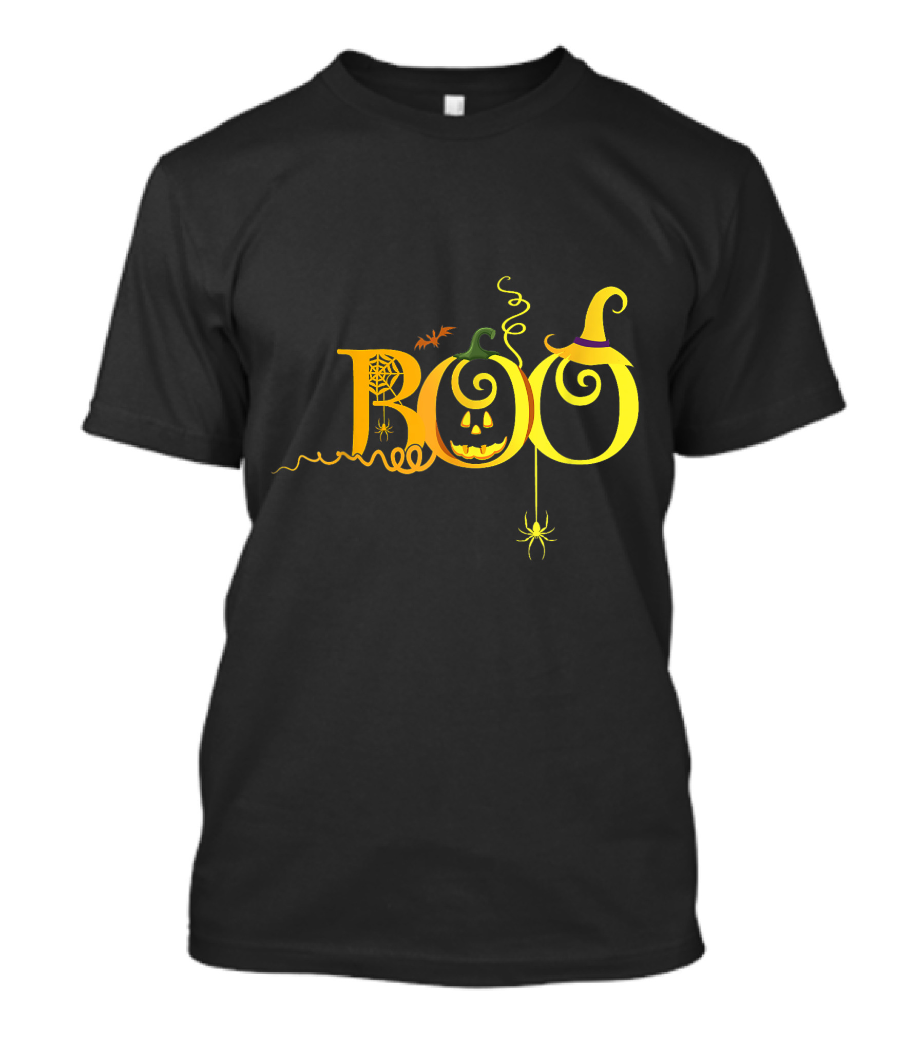 Boo Halloween Witch Hat Spider Bat Pumpkin Jack-o'-Lantern T-Shirt