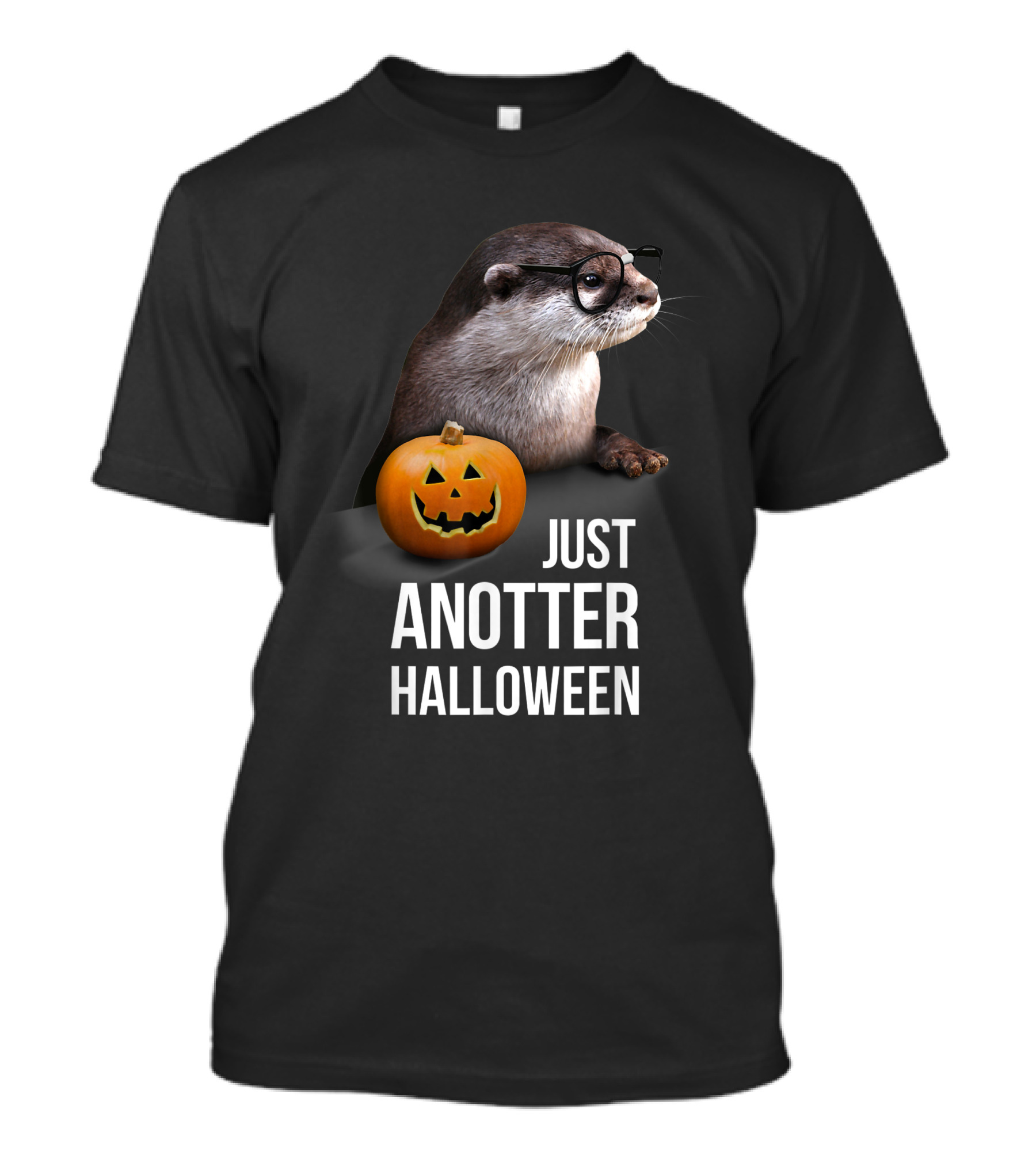 Just Anotter Halloween Funny Otter With Pumpkin T-Shirt