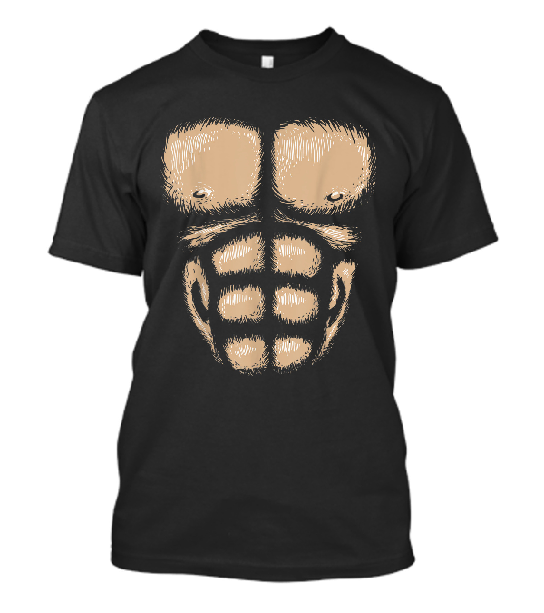 Monkey Chest Muscles Halloween Costume Gorilla Suit Bodybuilder Abs T-Shirt