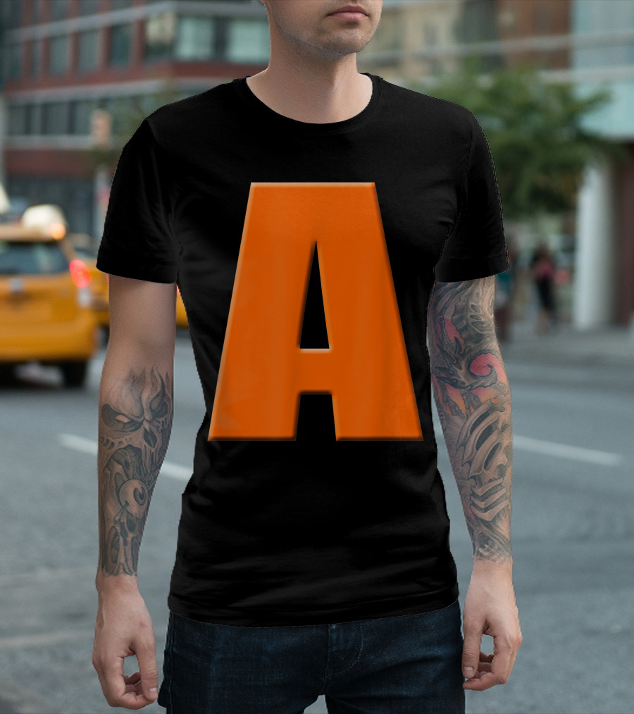 Halloween Kids Letter A Cranberry Red Color T-Shirt