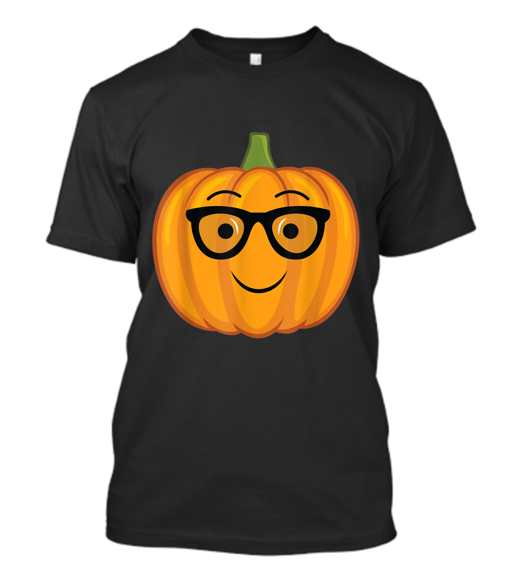 Nerdy Pumpkin Emoji Wearing Glasses With Smiling Face T-Shirt
