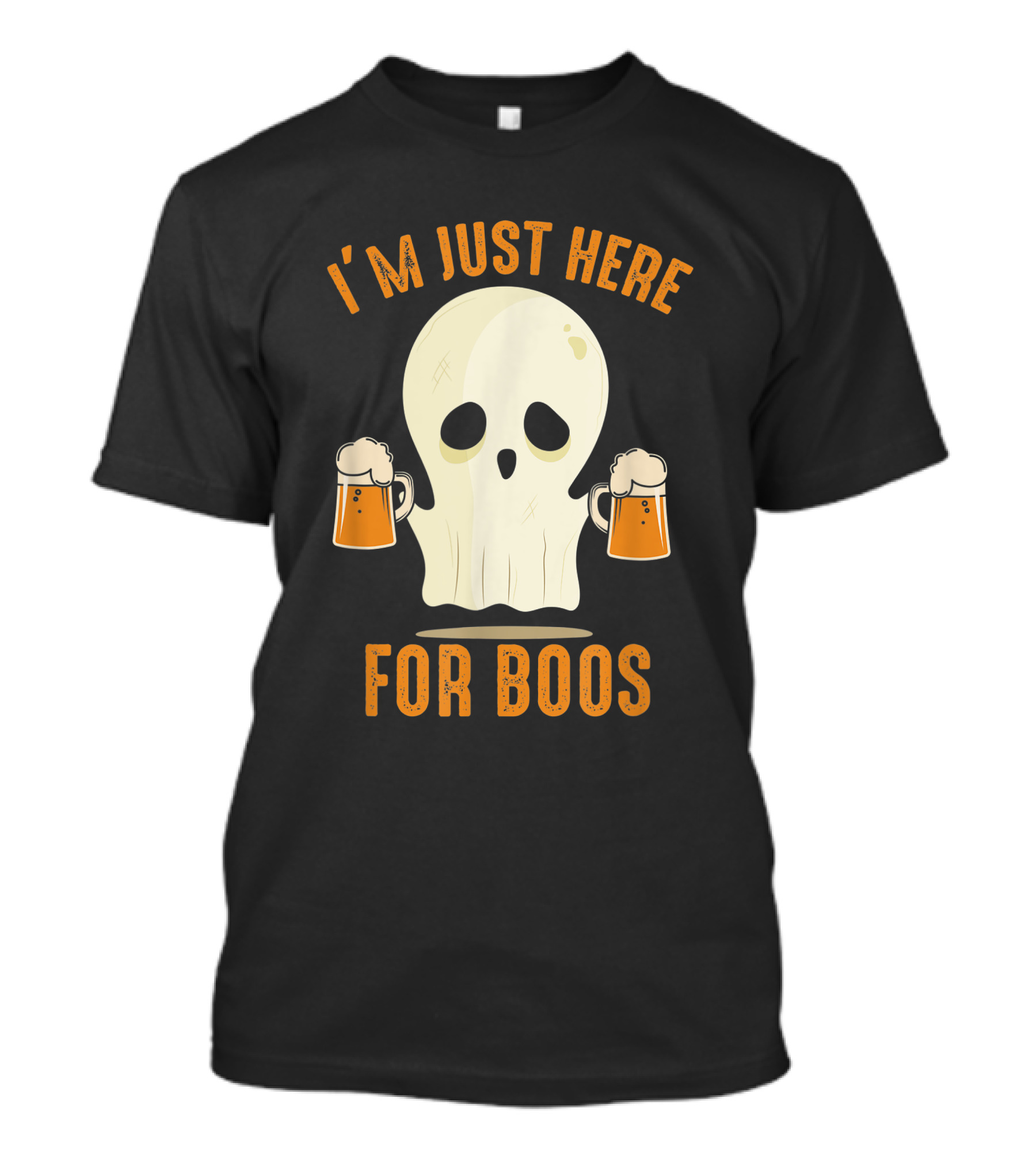 I'm Just Here For Boos With Skull And Beer Mugs T-Shirt