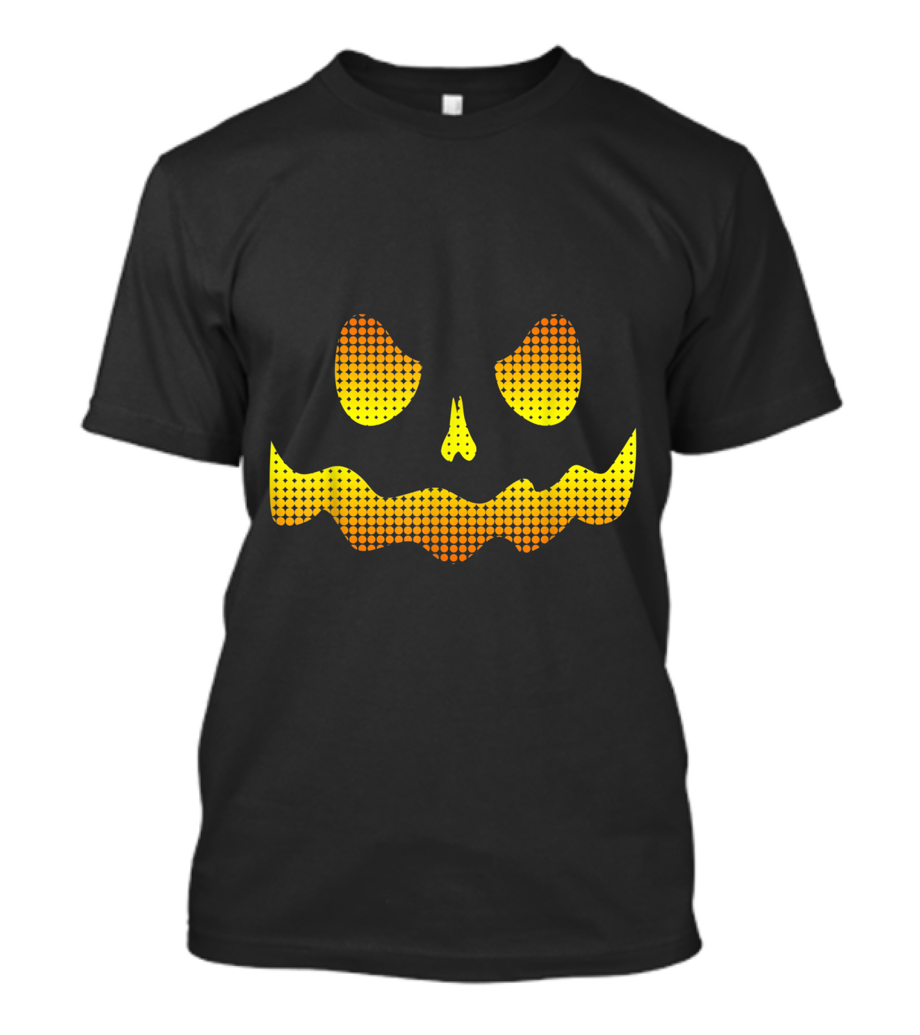 Pumpkin Face Jackolantern Halloween Halftone T-Shirt