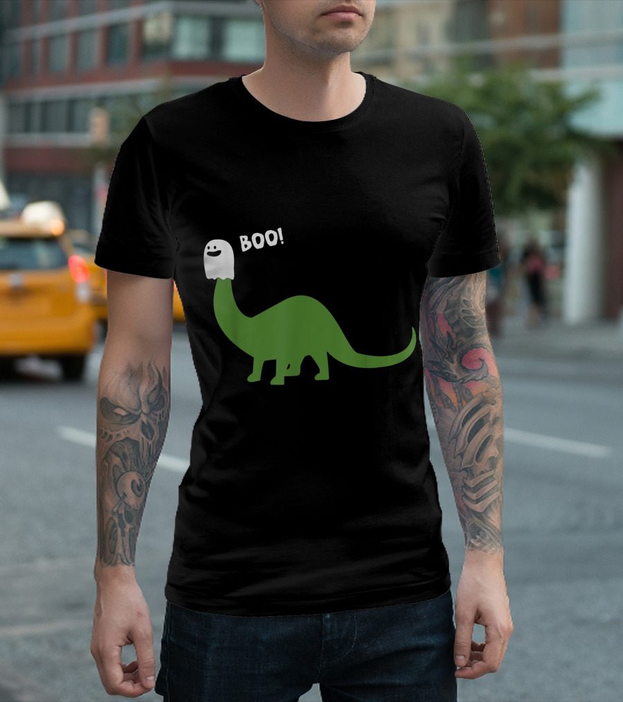 Boo Dinosaur Halloween Ghost T-Shirt
