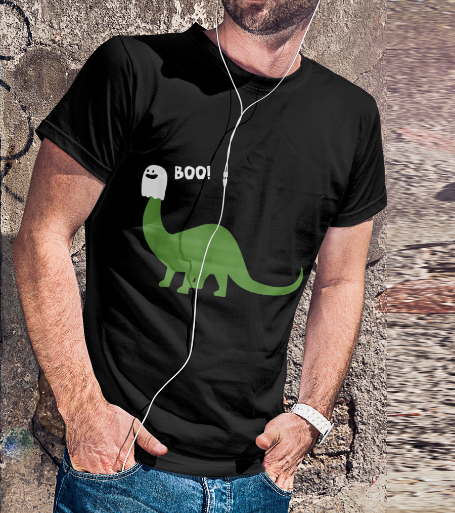 Boo Dinosaur Halloween Ghost T-Shirt