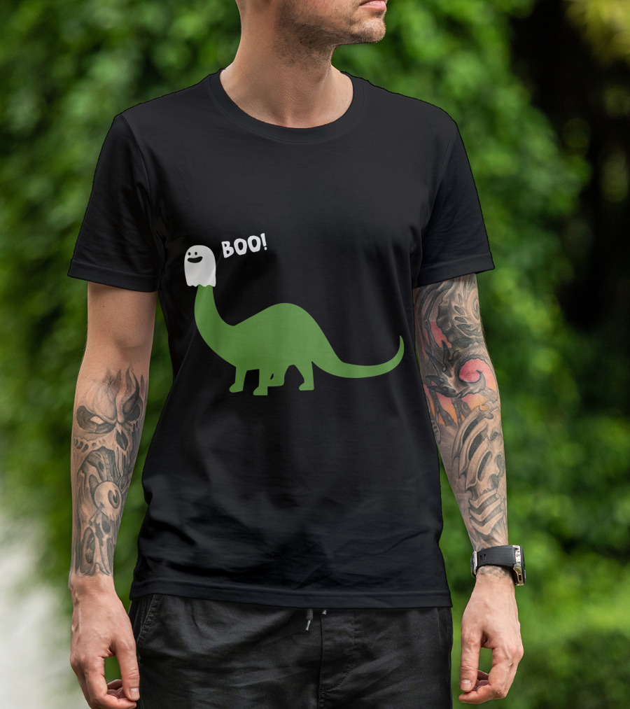 Boo Dinosaur Halloween Ghost T-Shirt