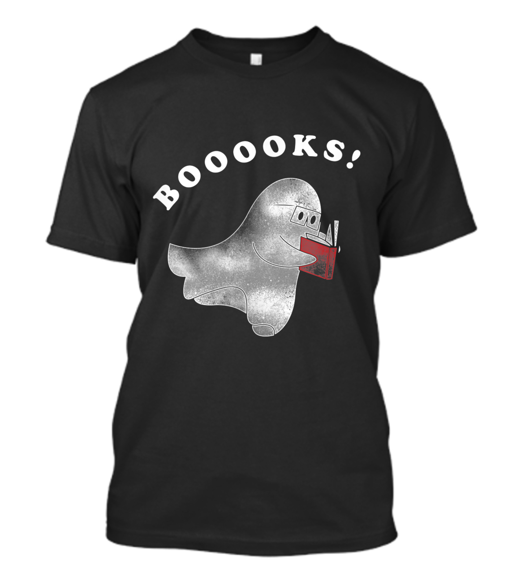 BOOOOKS Ghost Reading Glasses Red Book T-Shirt