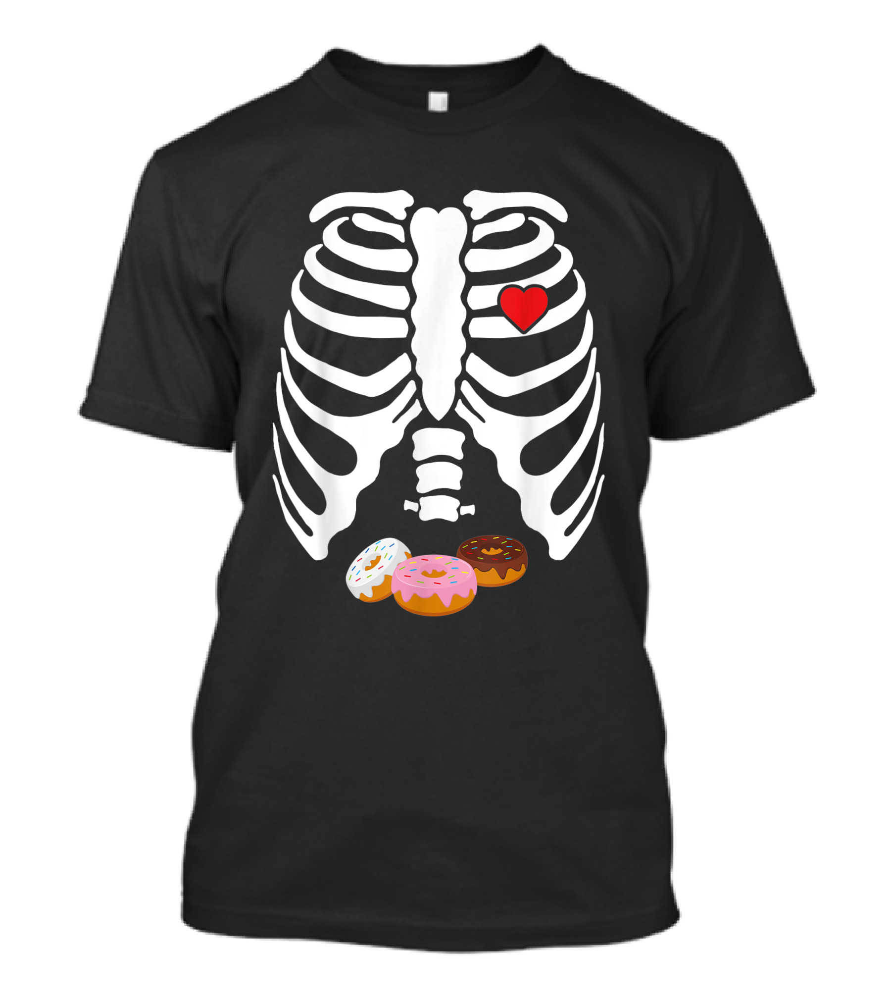 Skeleton Pregnancy Donut X Ray Heart Halloween Rib Cage T-Shirt
