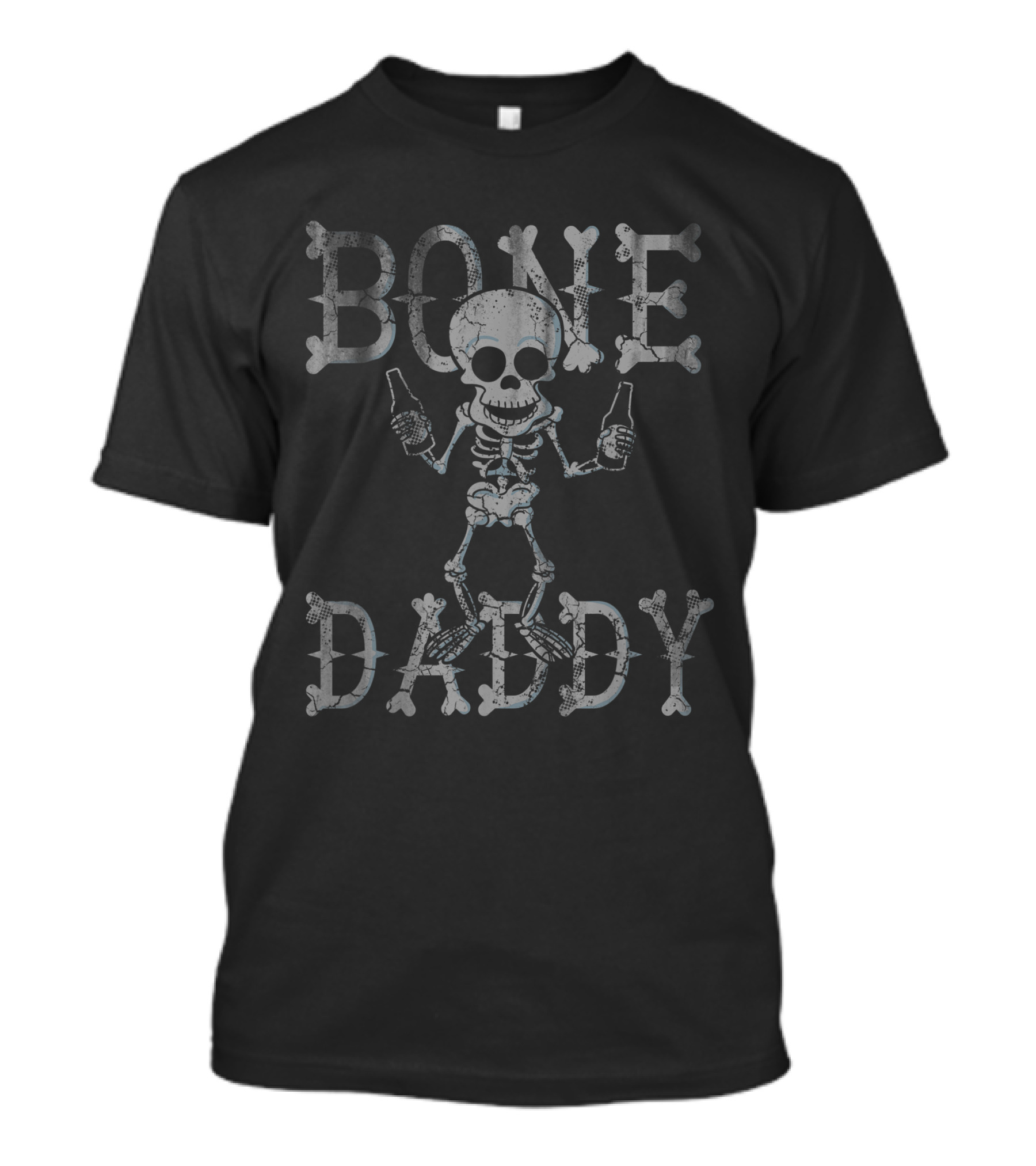 Bone Daddy Halloween Dads Birthday Skeleton With Bottles T-Shirt