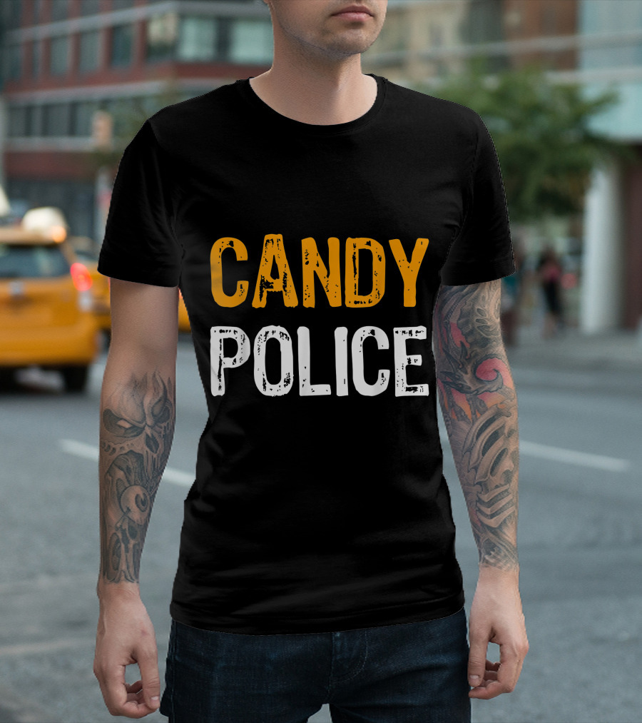 Candy Police Halloween Costume Lazy Easy T-Shirt