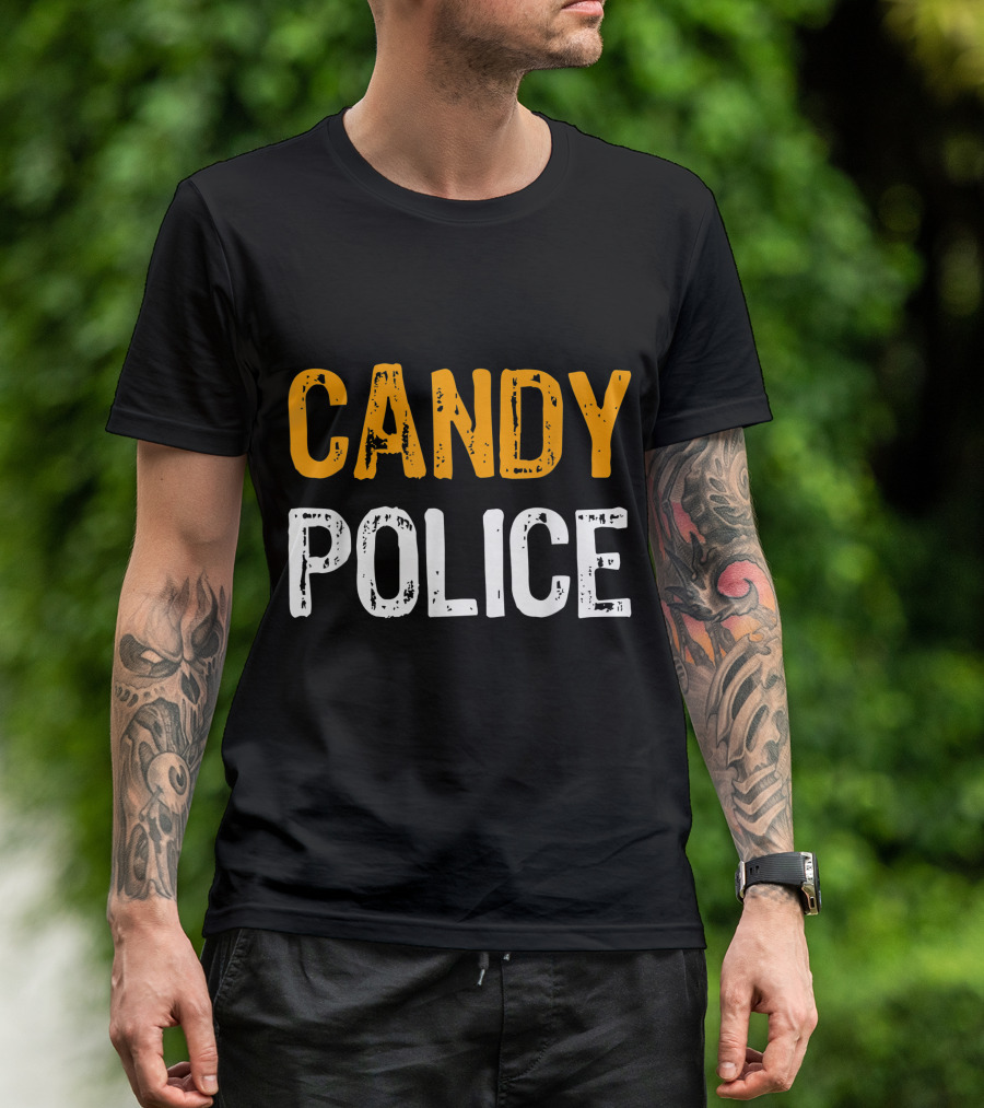 Candy Police Halloween Costume Lazy Easy T-Shirt