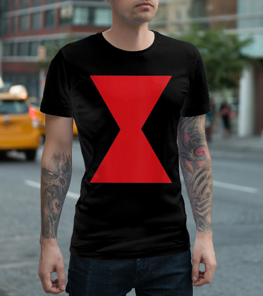 Black Widow Spider Red Hourglass Symbol T-Shirt