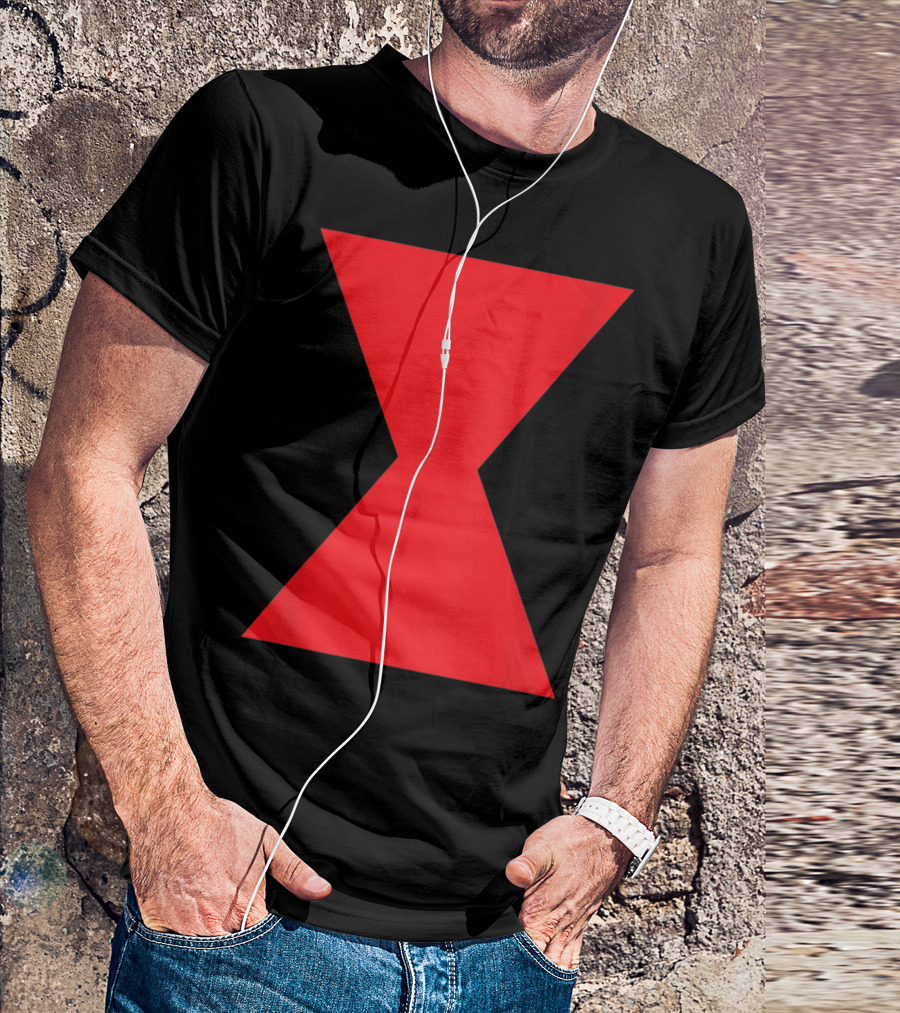 Black Widow Spider Red Hourglass Symbol T-Shirt