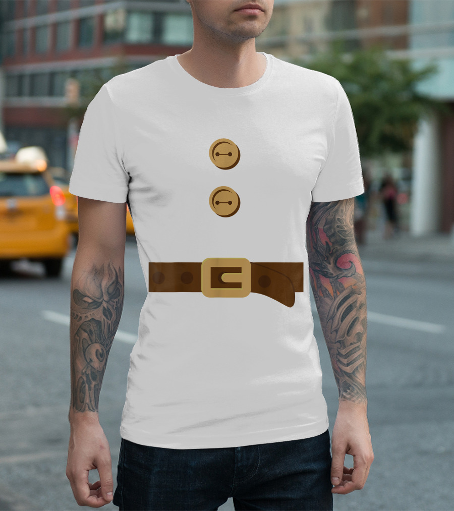 Dwarf Peasant Lumberjack Halloween Costume Belt and Buttons T-Shirt