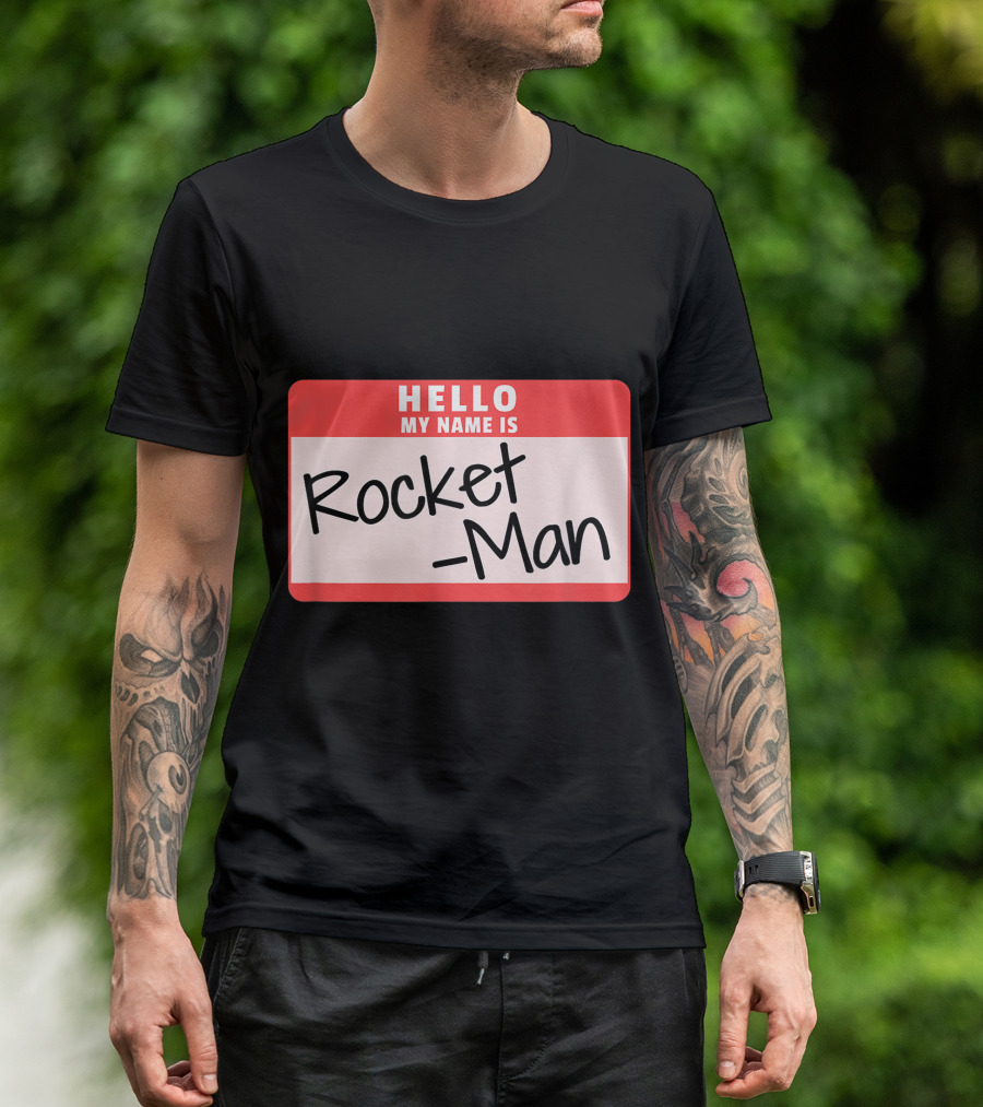 Hello My Name Is Rocket Man Funny Halloween Kim Jong Un Costume T-Shirt