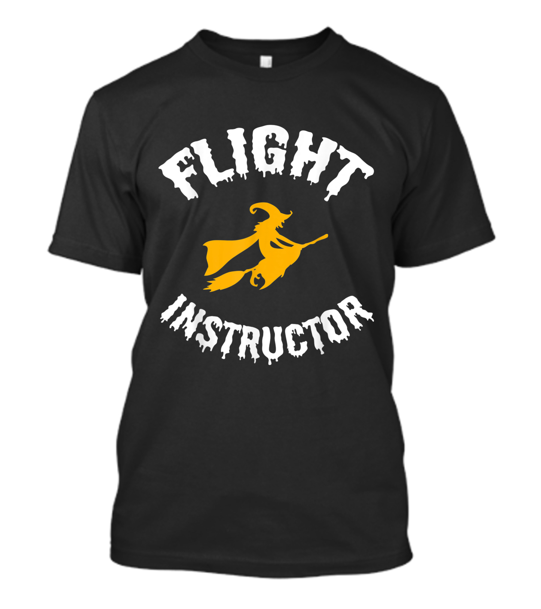 Flight Instructor Witch Halloween Funny Pilot Broomstick Rider T-Shirt