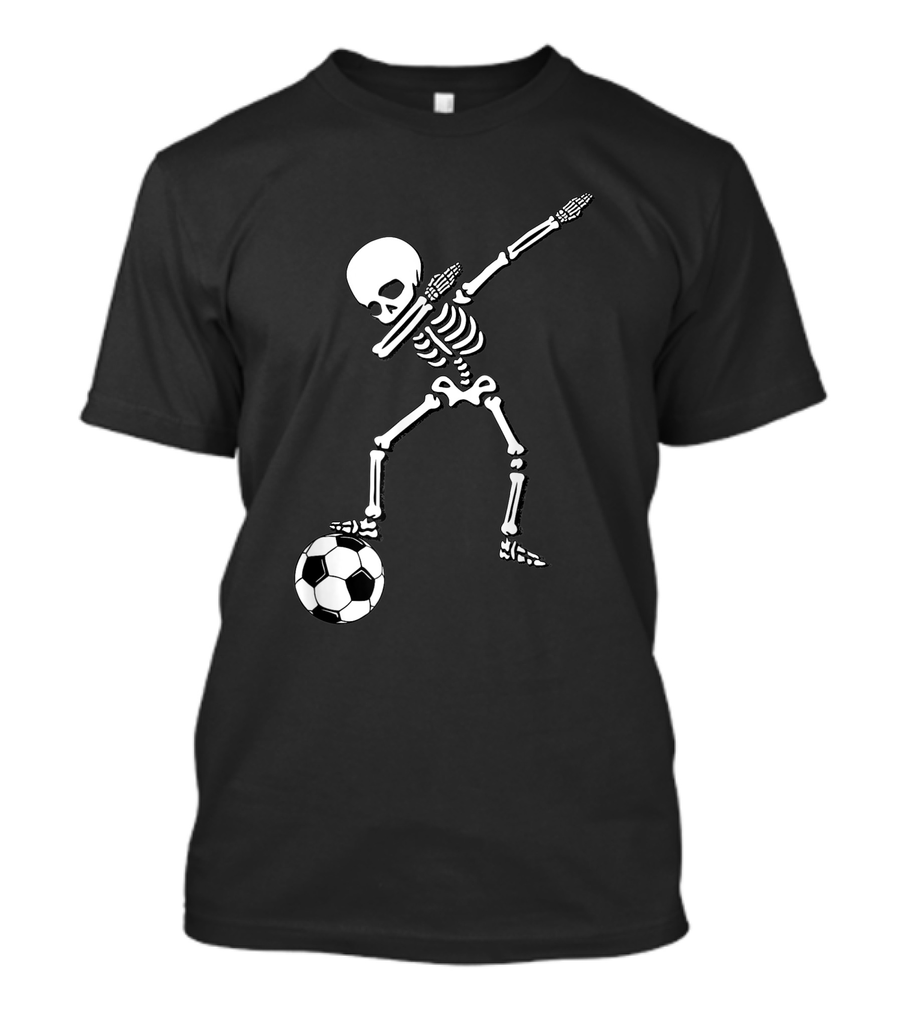 Dabbing Skeleton Kicking Soccer Ball T-Shirt