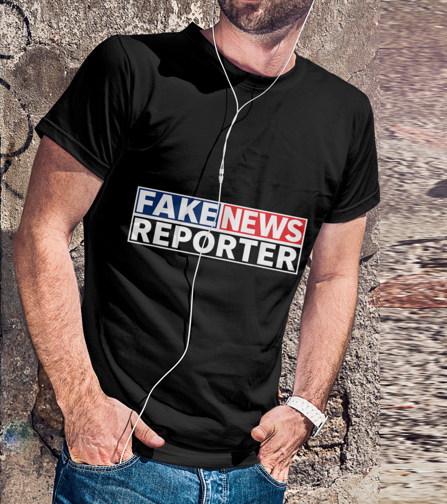 Fake News Reporter Halloween Costume Funny Political Satire T-Shirt