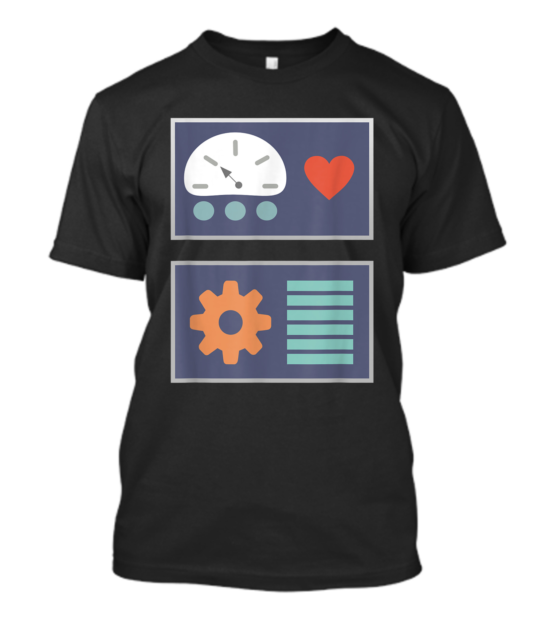 Robot Heart And Gear Dashboard Halloween Costume Dress Up T-Shirt