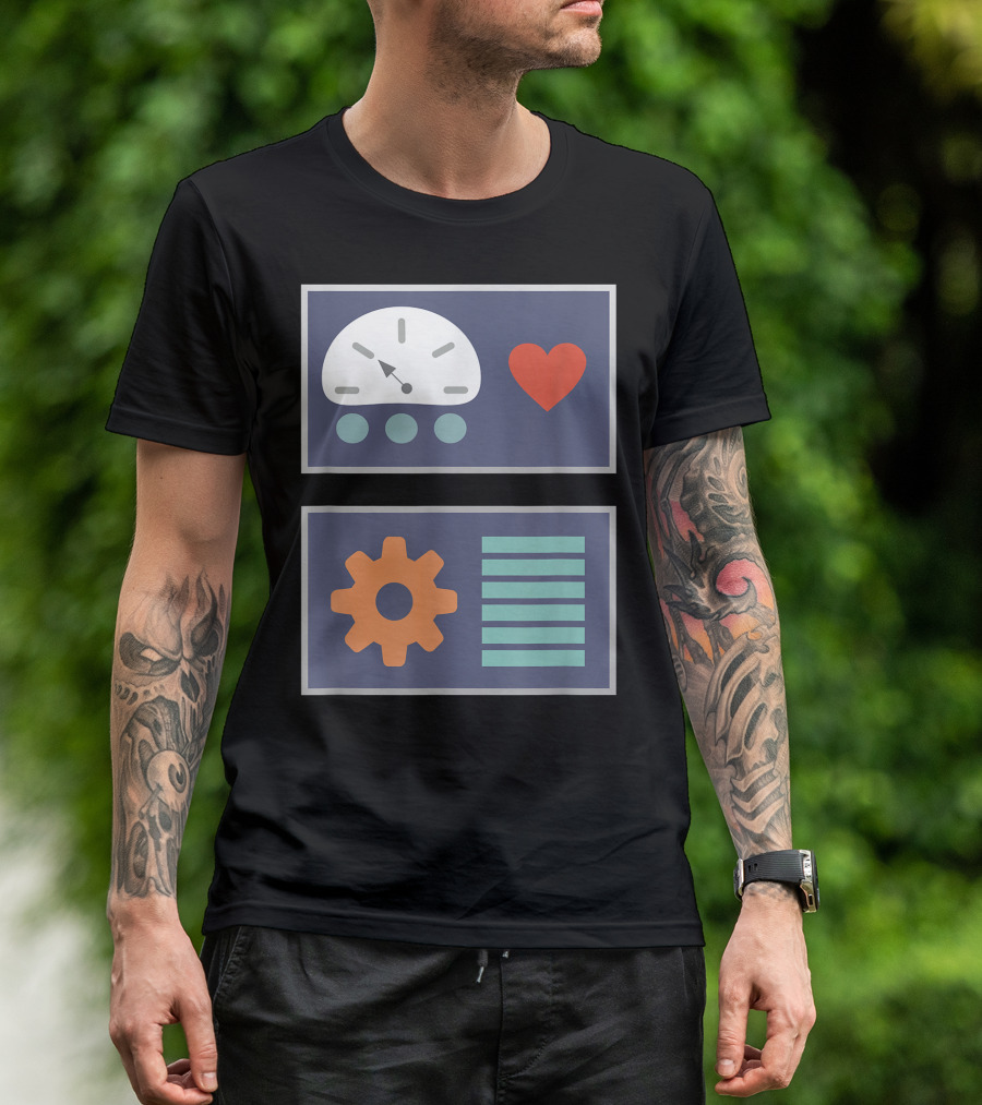 Robot Heart And Gear Dashboard Halloween Costume Dress Up T-Shirt