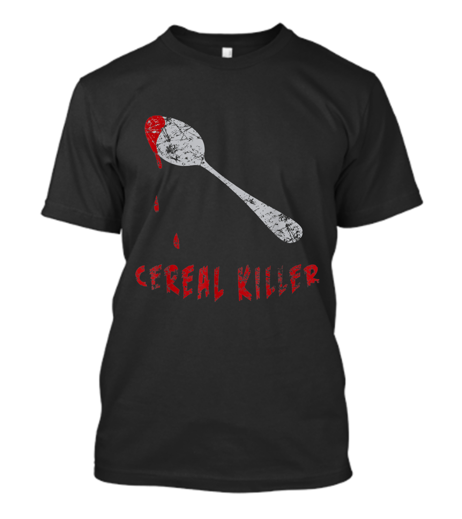 Cereal Killer Spoon With Blood Drops Funny Halloween Costume Lazy T-Shirt