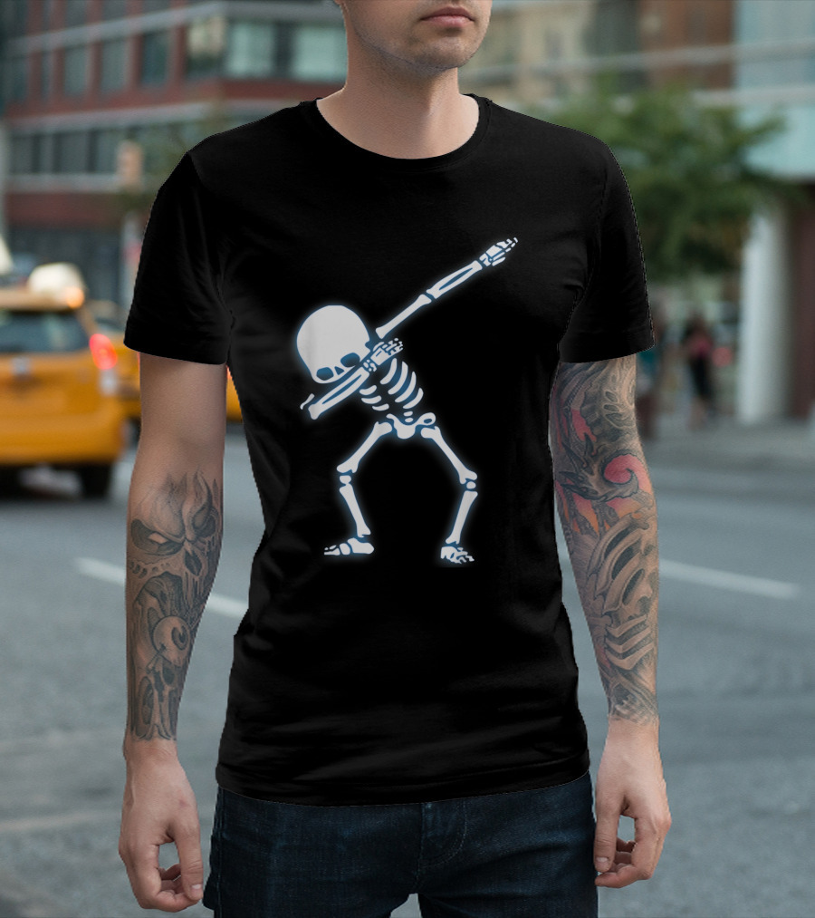 Dabbing Skeleton Pose Halloween T-Shirt