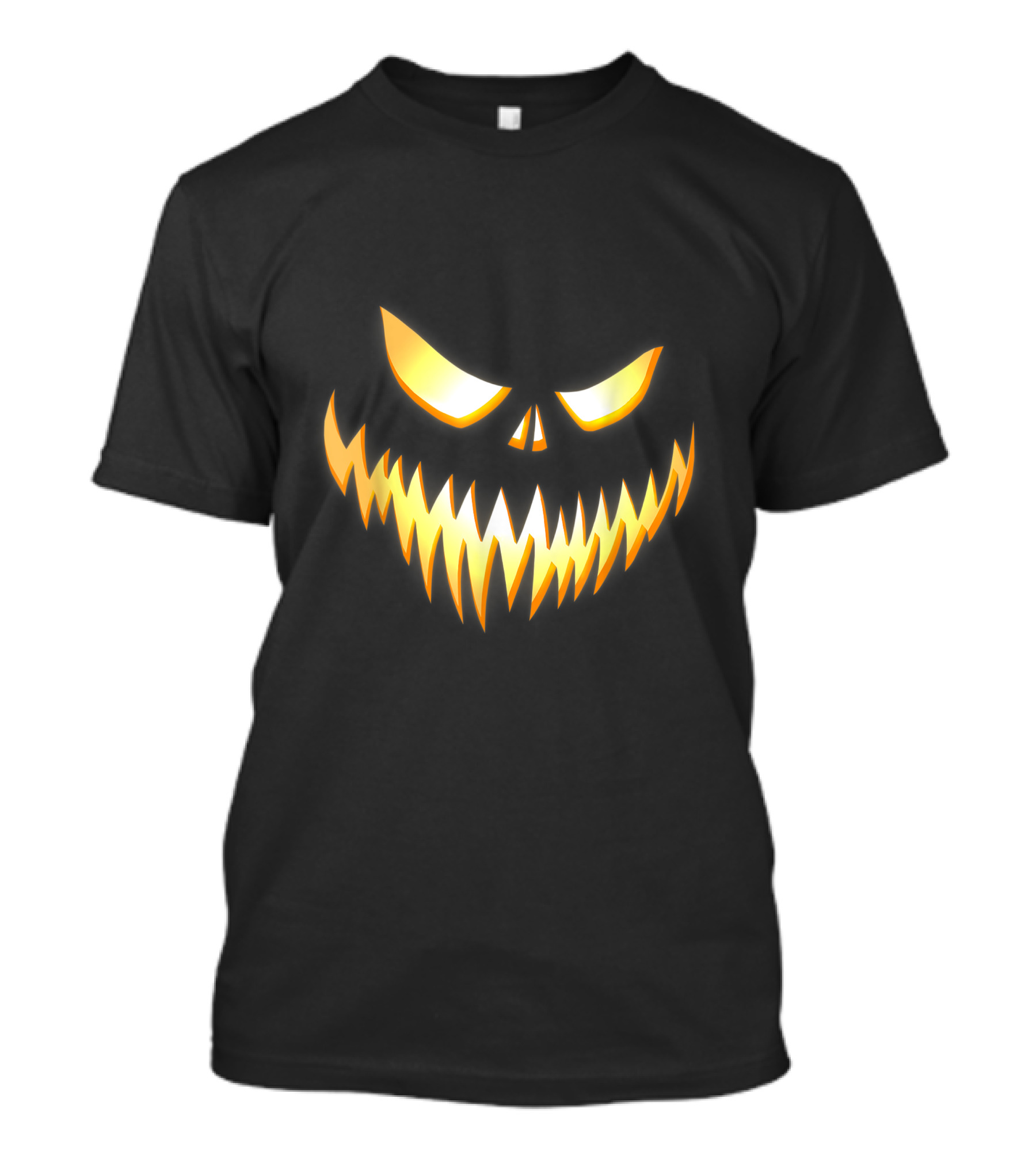 Scary Pumpkin Evil Grin Glowing Jack O'Lantern Face T-Shirt