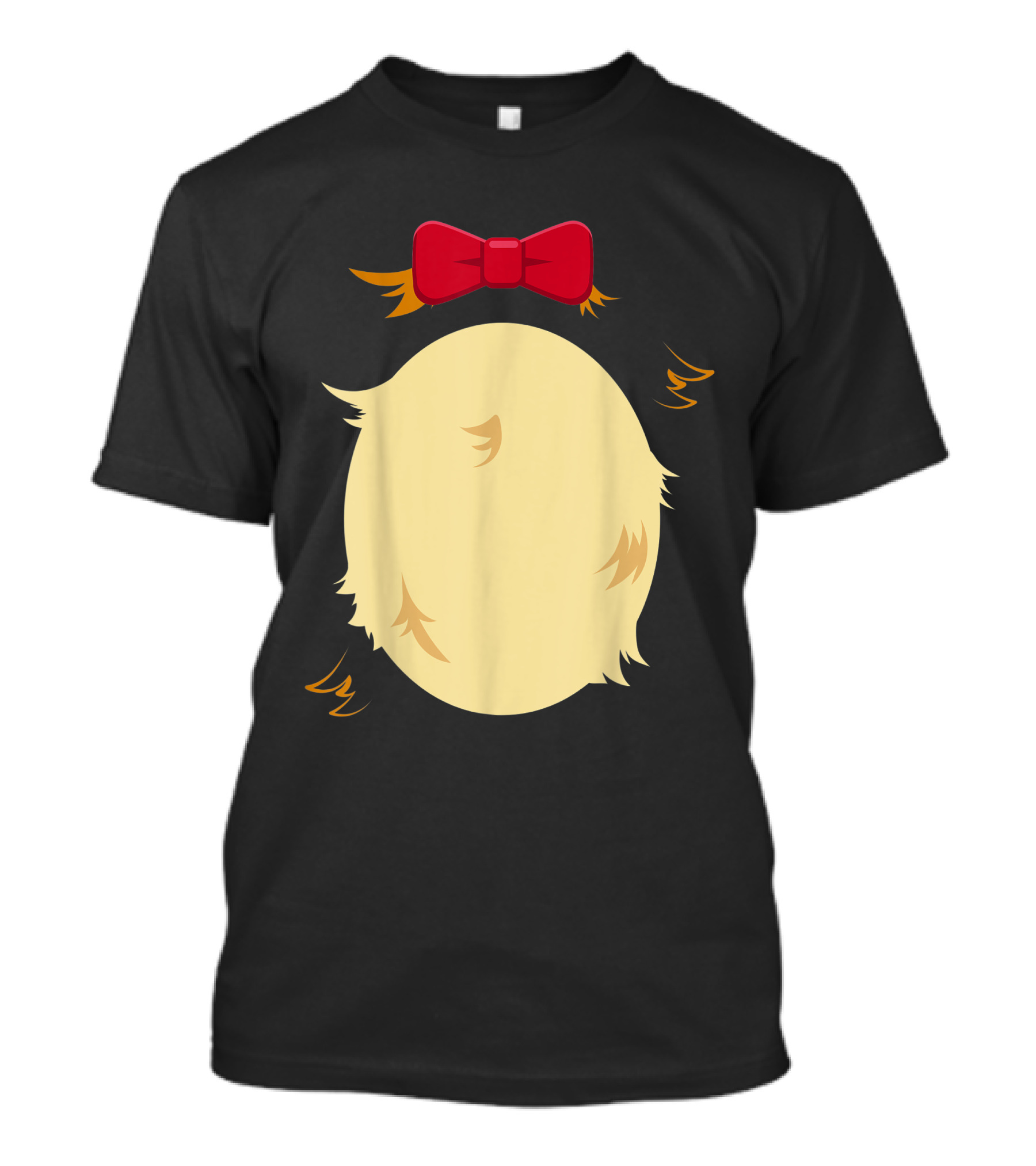 Bear Costume Halloween One Sided Red Bow Blonde Hair Cartoon T-Shirt
