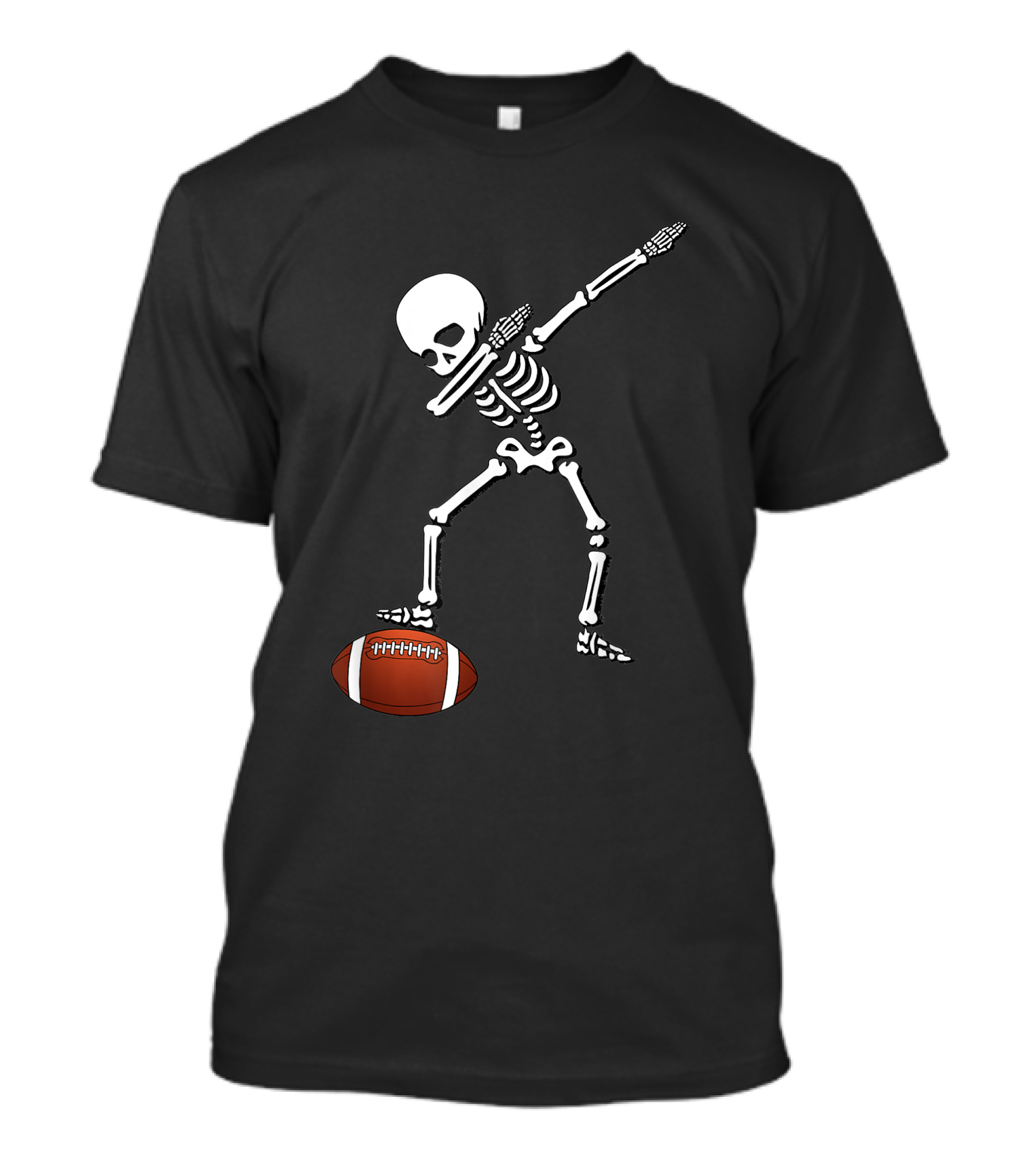 Skeleton Dabbing With Football Sports T-Shirt