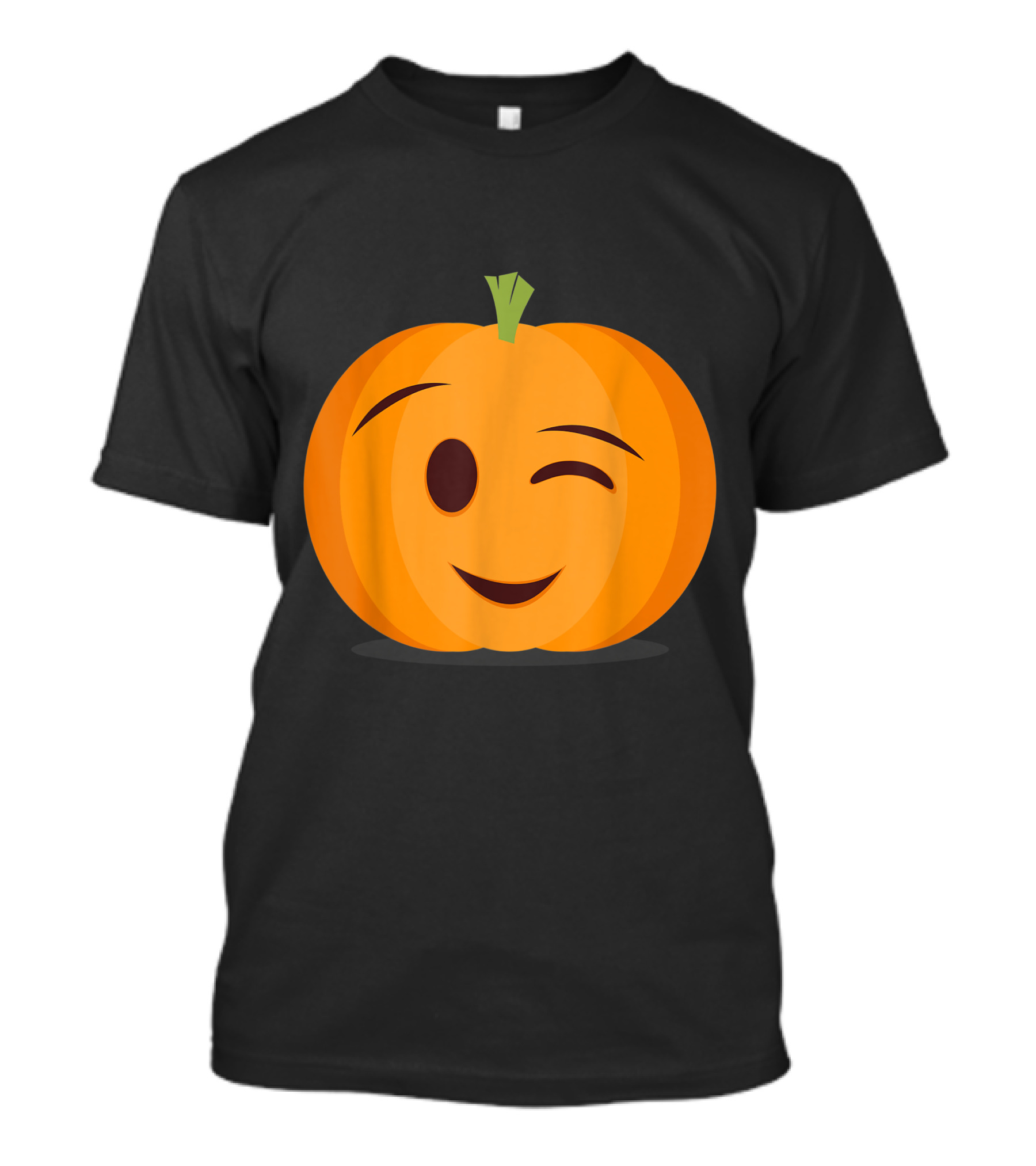 Halloween Pumpkin With Winking Emoji Face T-Shirt