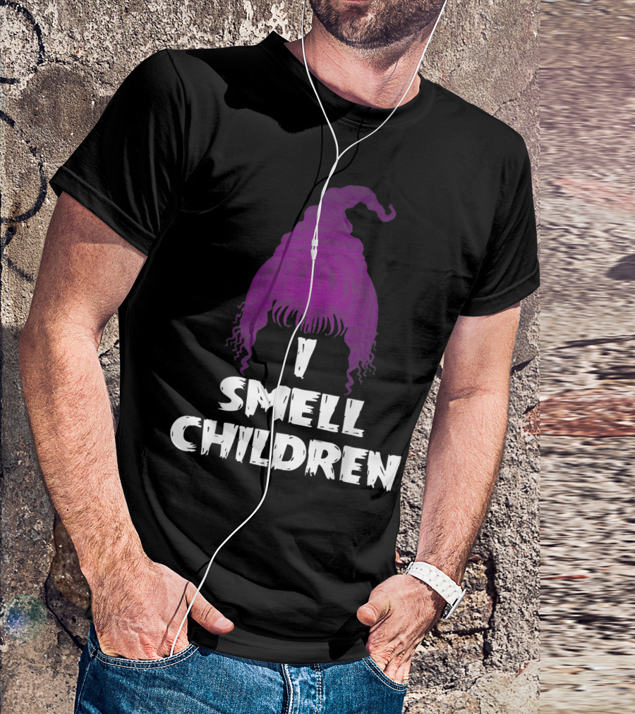 Purple Witch Hat With I Smell Children Phrase T-Shirt