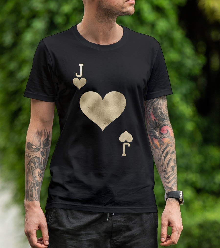 Jack Of Hearts Playing Card Gold Halloween Costume T-Shirt