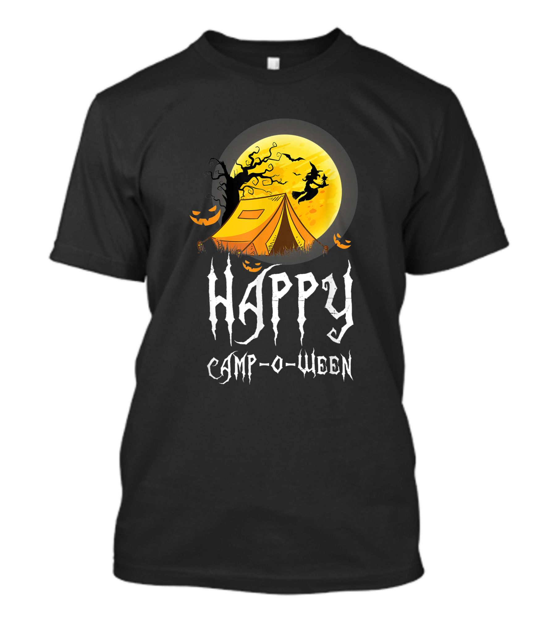 Happy Camp-O-Ween Witch Pumpkin Tent Halloween Camping T-Shirt