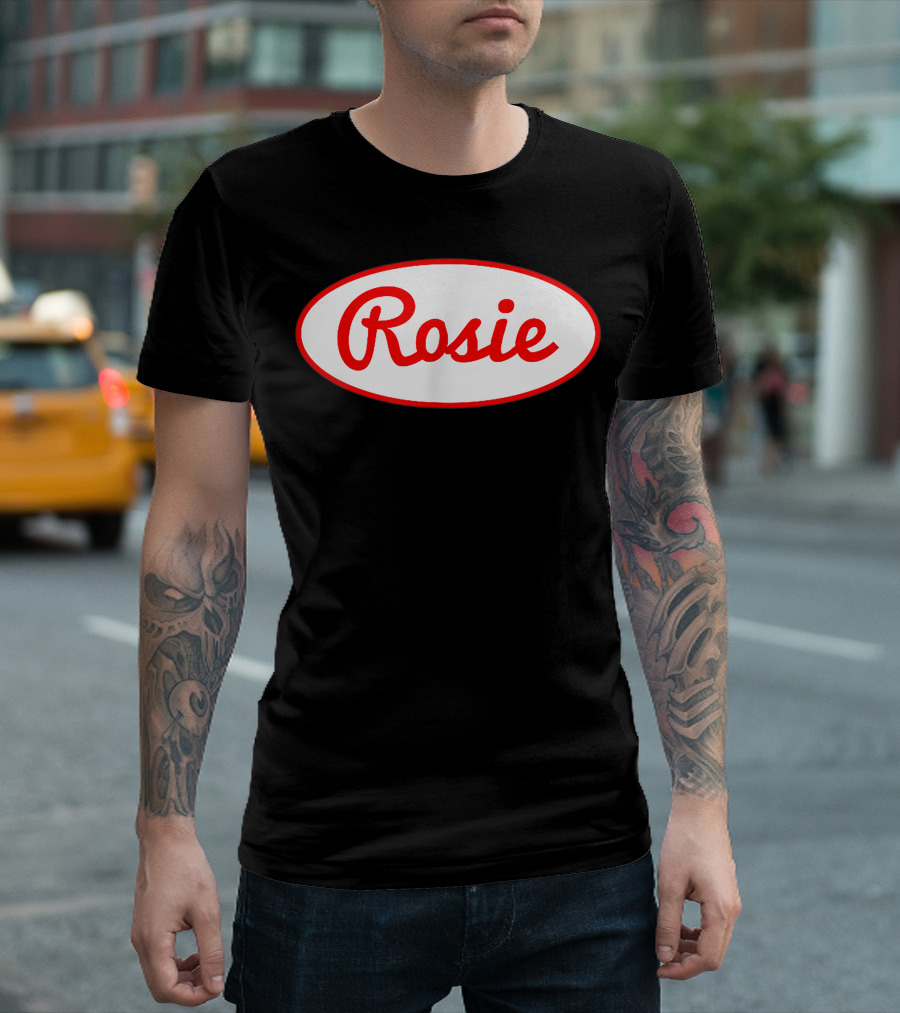 Rosie The Riveter Logo Style Red Lettering T-Shirt