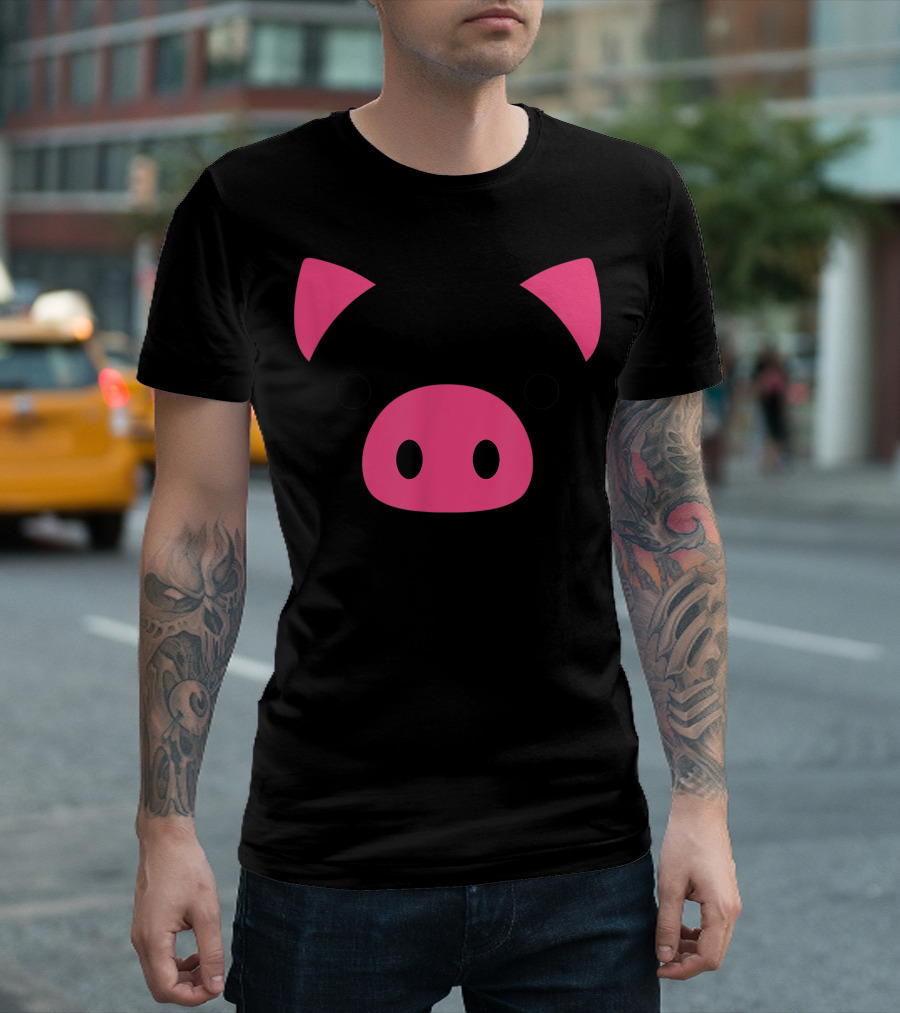 Pig Face Pink Ears and Snout T-Shirt