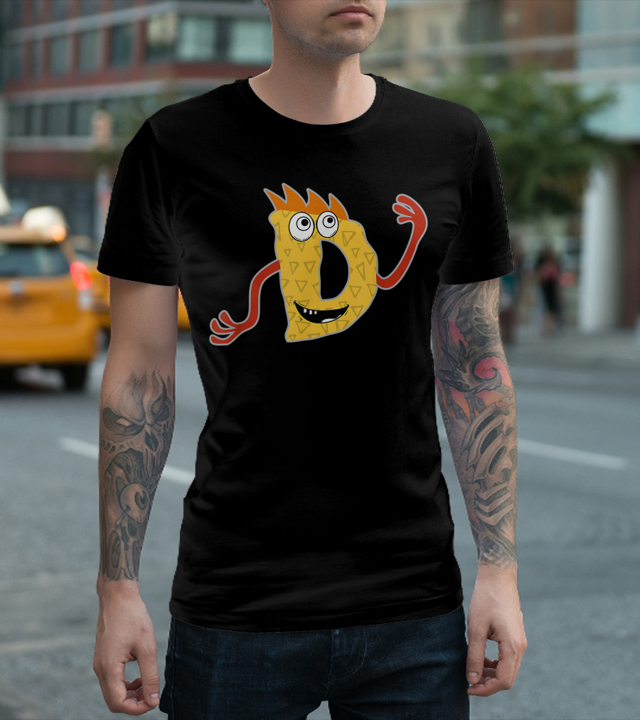 Alphabet'd Monster Cute Fun Scary Creature D Monogram Initial T-Shirt