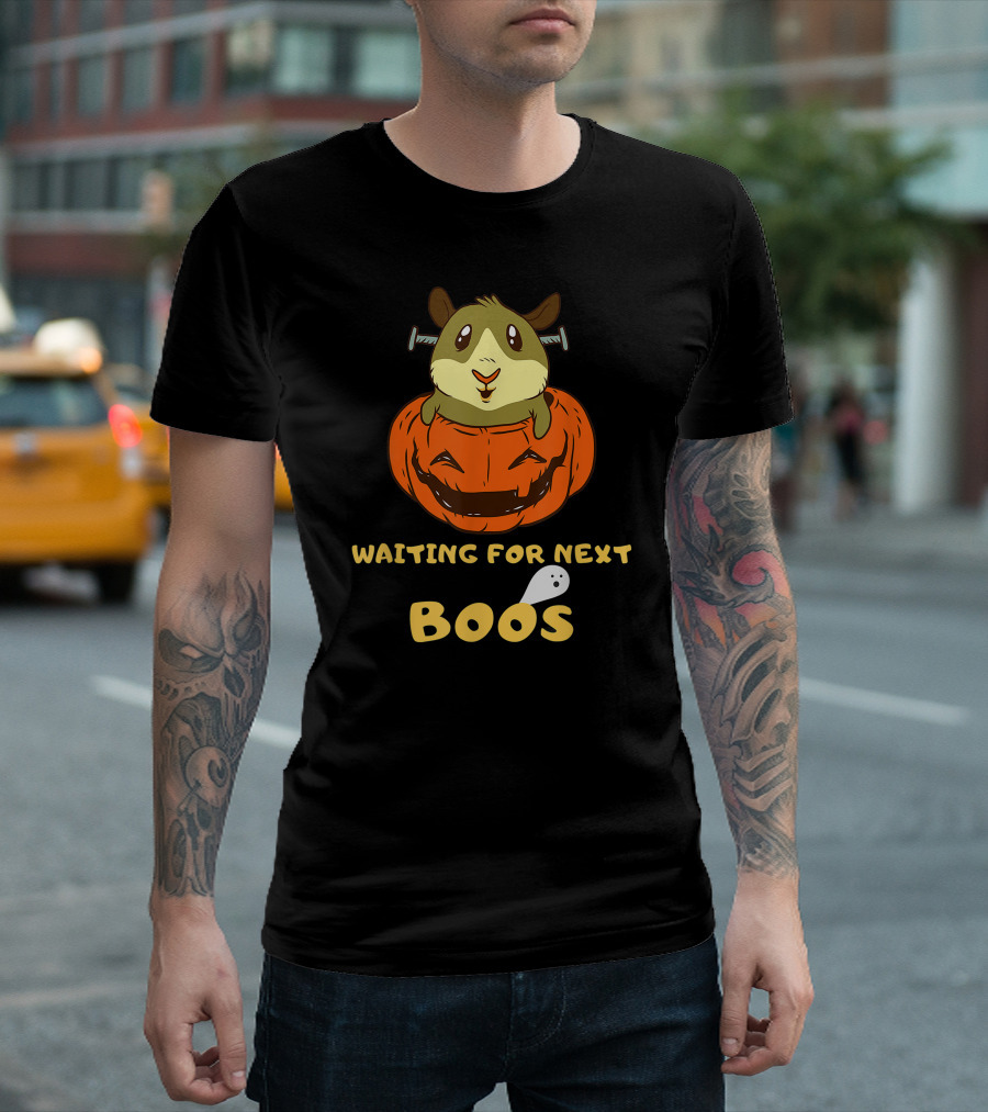 Waiting For Next Boos Halloween Guinea Pig in Pumpkin T-Shirt