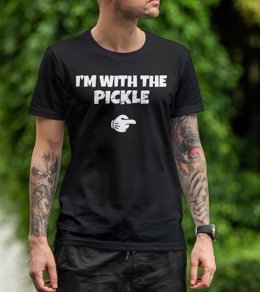 I'm With The Pickle Halloween Costume Party Matching Graphic Finger Pointing T-Shirt