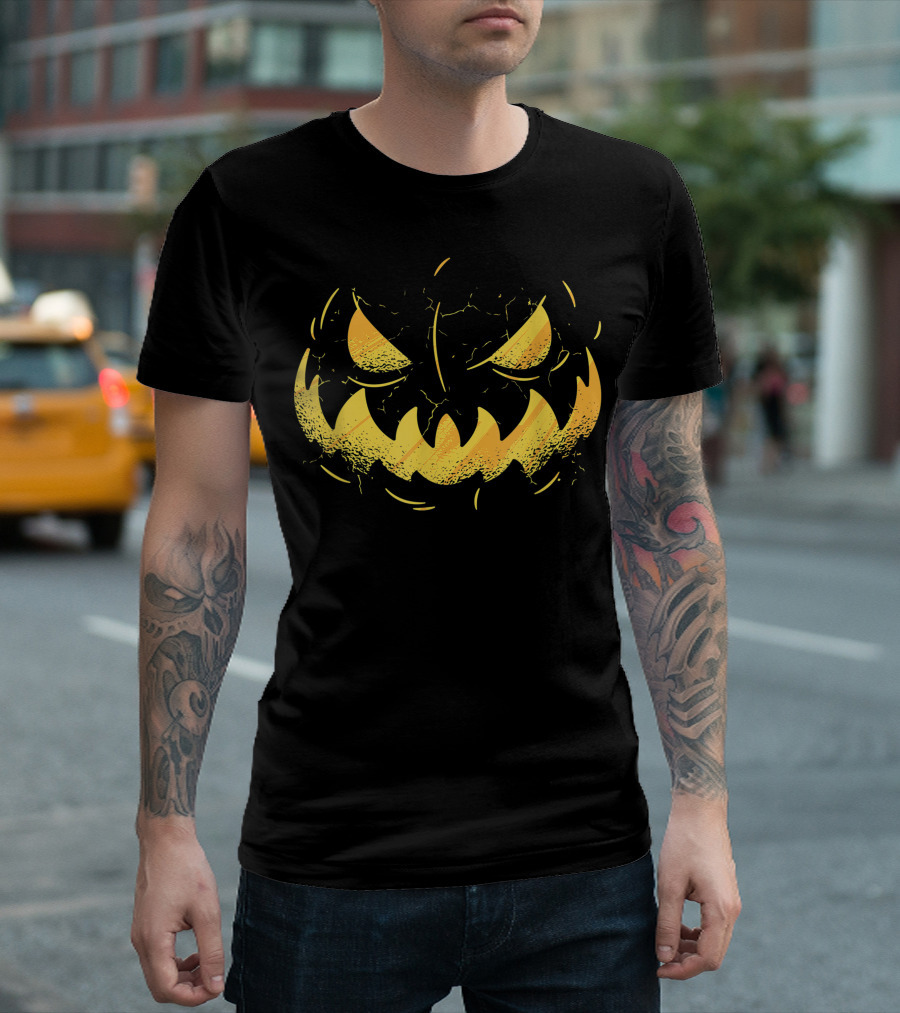 Halloween Spooky Evil Pumpkin Face T-Shirt
