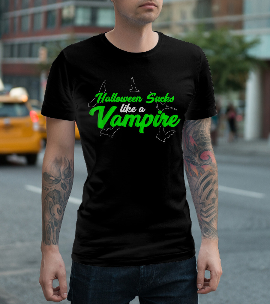 Halloween Sucks Like A Vampire With Bats T-Shirt