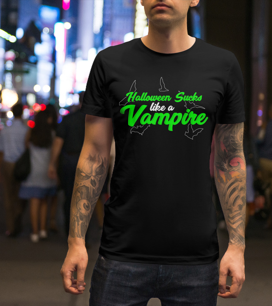 Halloween Sucks Like A Vampire With Bats T-Shirt