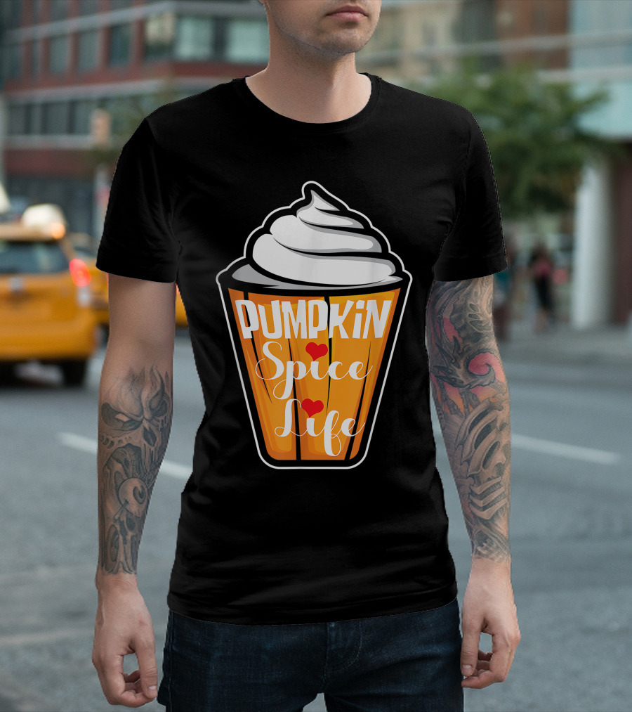 Pumpkin Spice Life Halloween Pumpkin Lover Cupcake T-Shirt