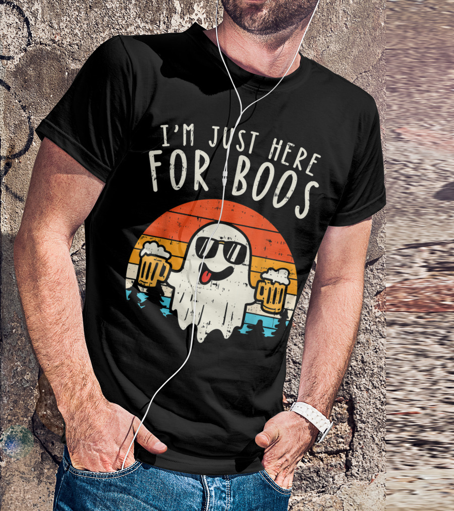 I'm Just Here For Boos Ghost Halloween Beer T-Shirt