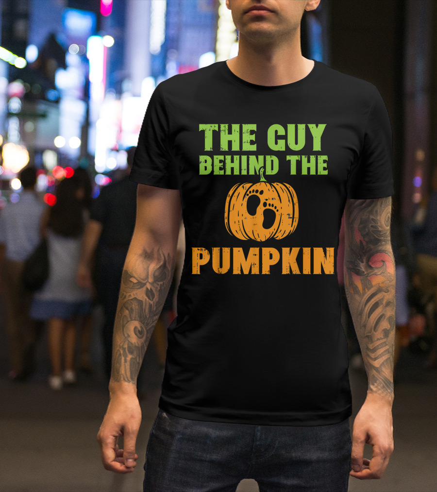 The Guy Behind The Pumpkin Halloween Pregnancy Announcement Dad T-Shirt