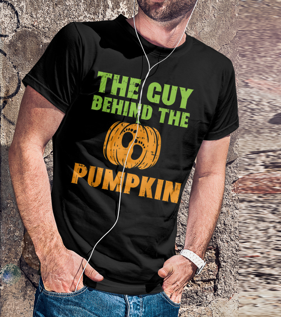 The Guy Behind The Pumpkin Halloween Pregnancy Announcement Dad T-Shirt
