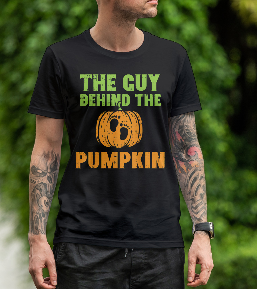 The Guy Behind The Pumpkin Halloween Pregnancy Announcement Dad T-Shirt