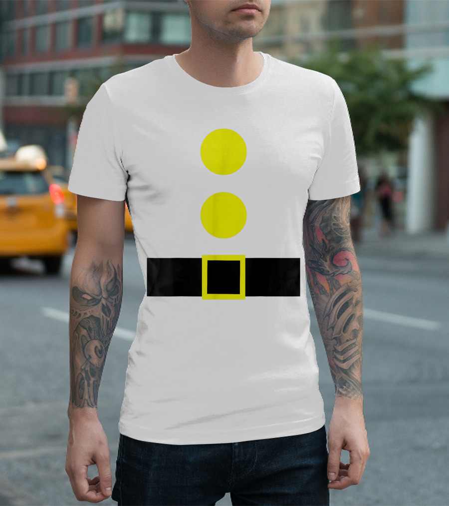 Belt and Buttons Adult Kids Family NS Group Yellow Santa Costume T-Shirt