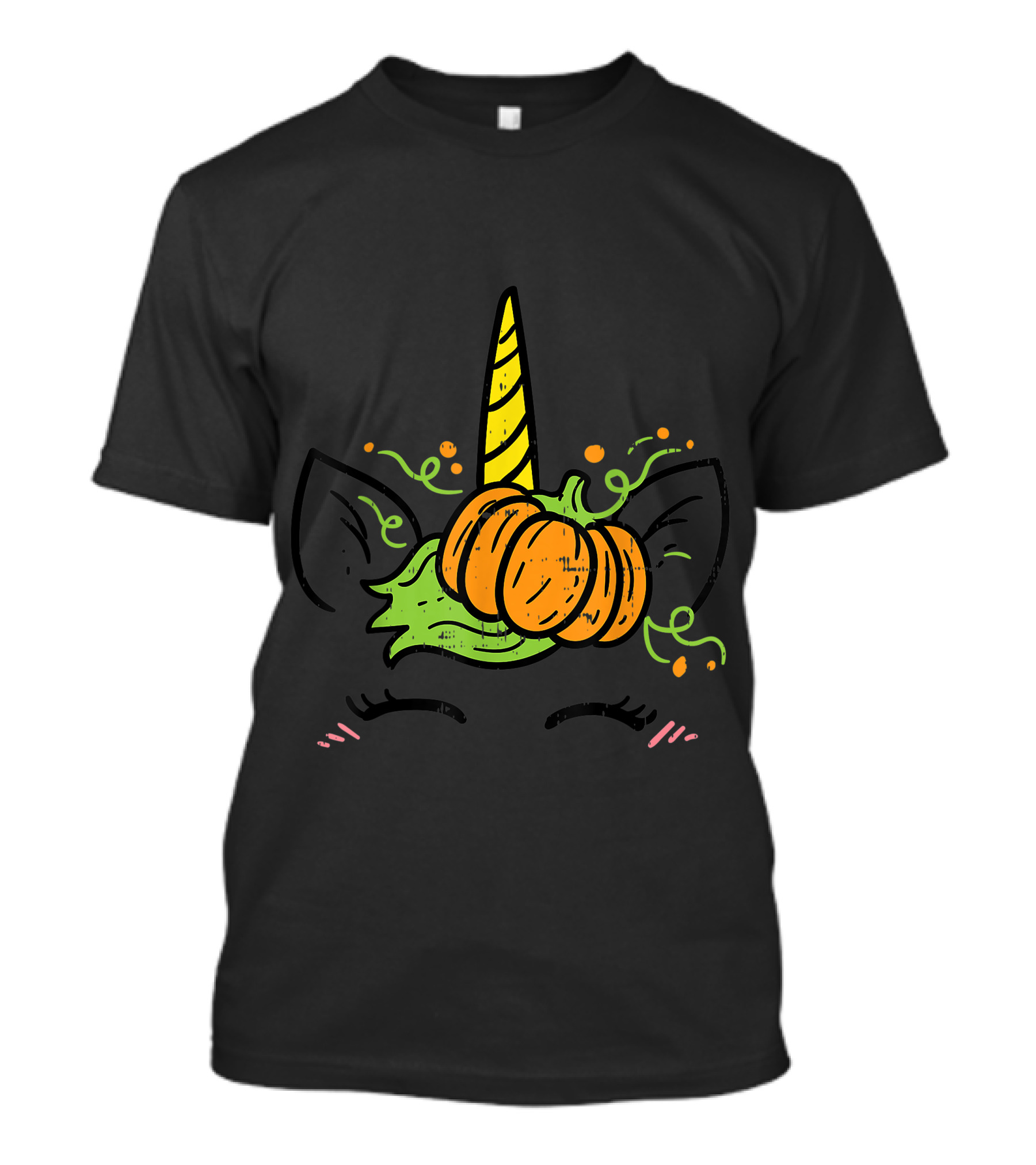 Scary Unicorn Face Pumpkin Halloween Costume Girls Cute T-Shirt