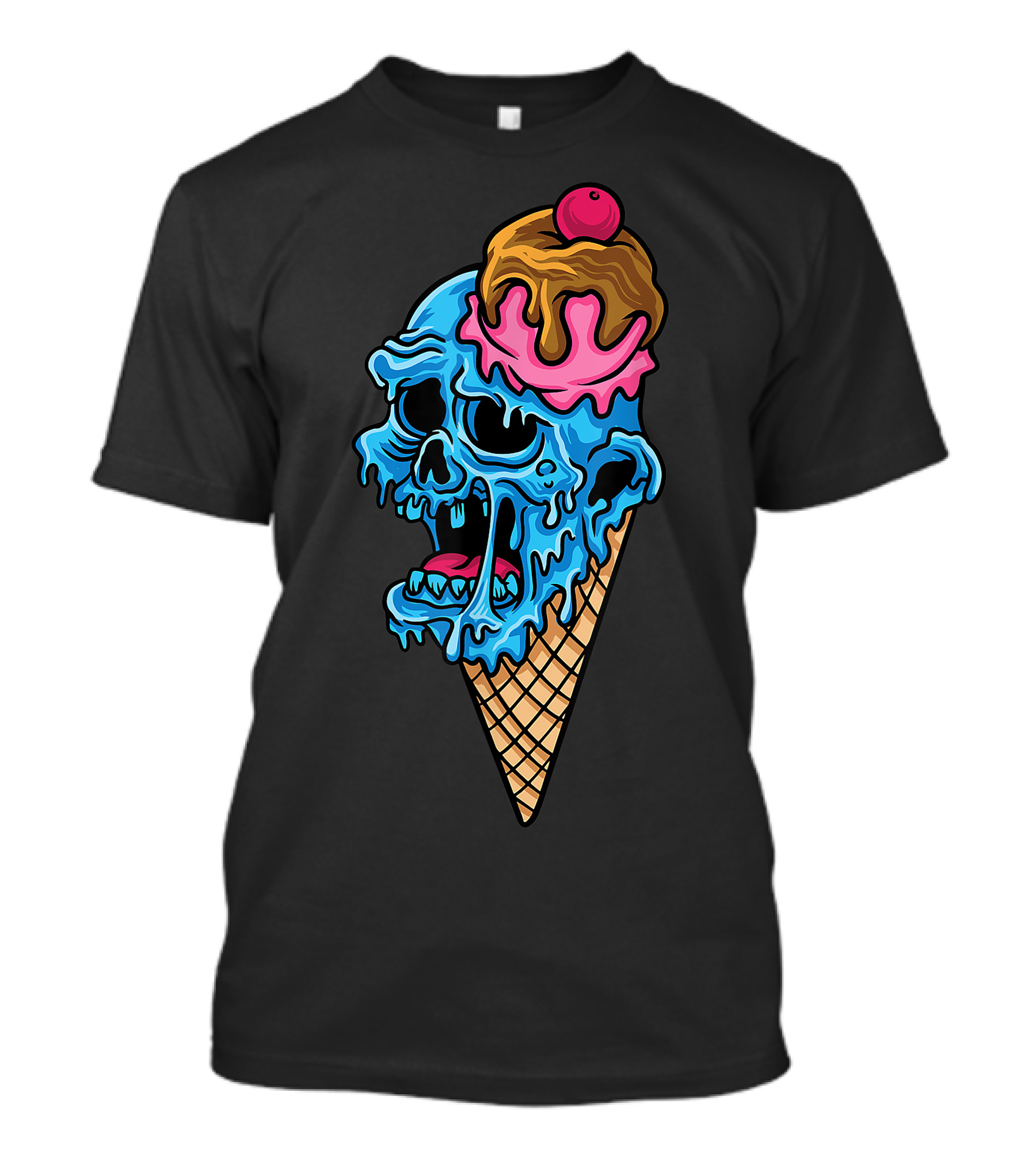Ice Cream Skull Halloween Night Costume Fun T-Shirt