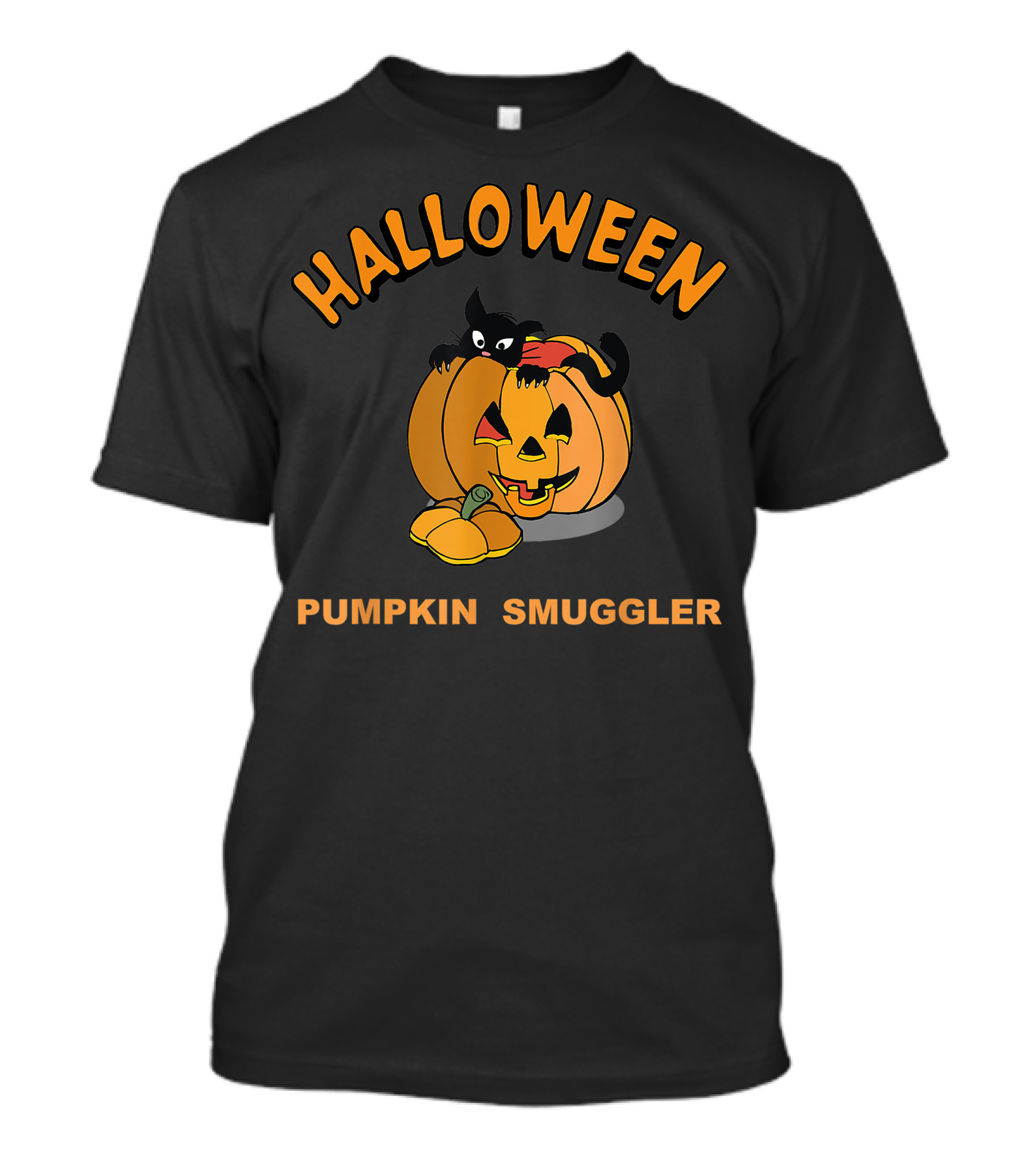 Halloween Pumpkin Smuggler Cat T-Shirt